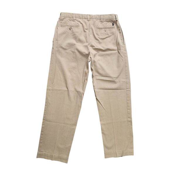 Polo Ralph Lauren Khaki pants Pleated tan Men's 34x29* Measured Pony Logo Ethan - Picture 7 of 9